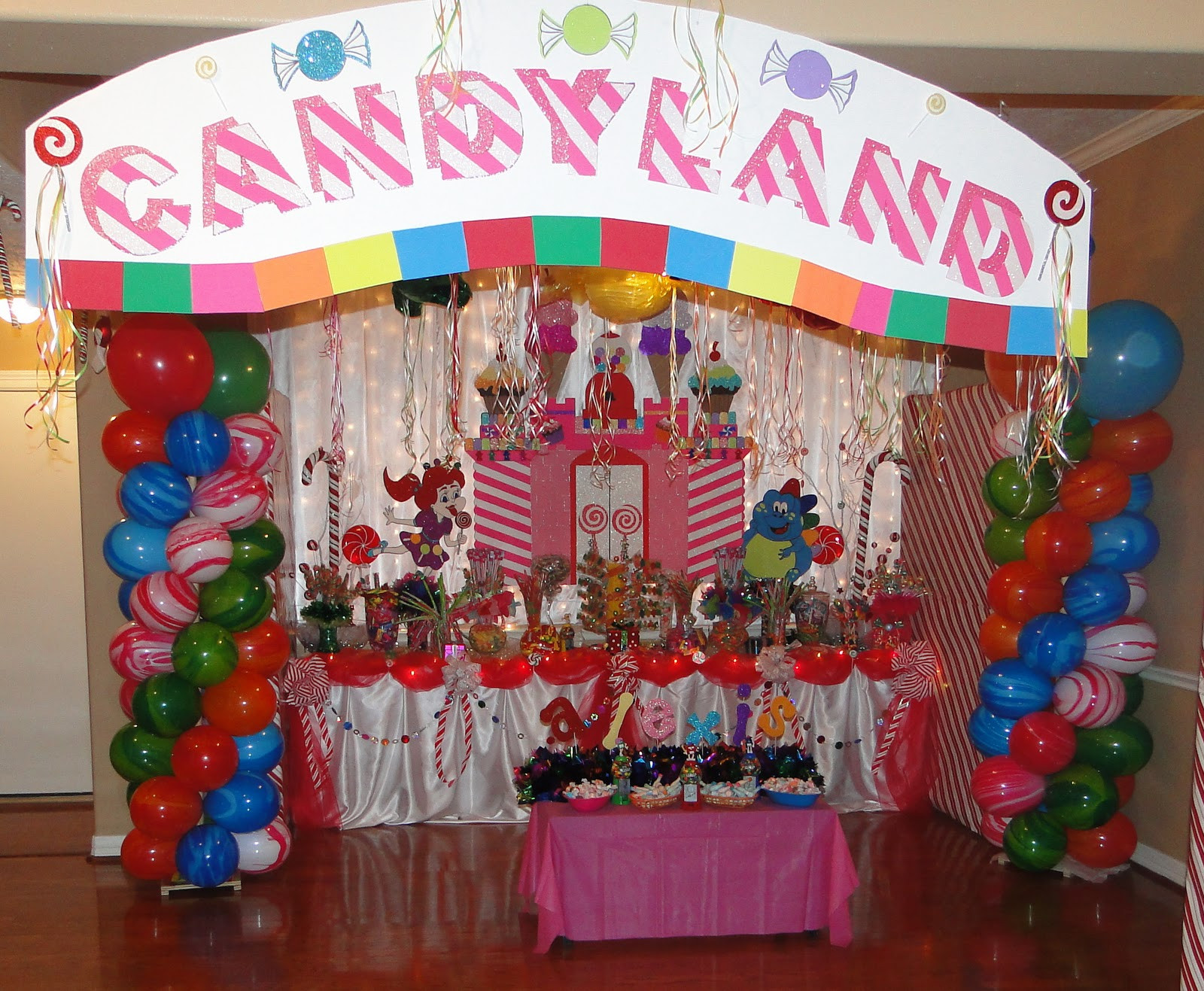 Candyland Birthday Party Decorations
 Unfor table Creations Designed by Maria Candyland