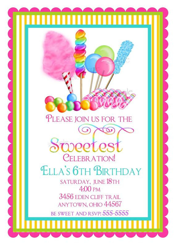 Candyland Birthday Party Invitations
 Candyland Birthday party invitations Sweet by