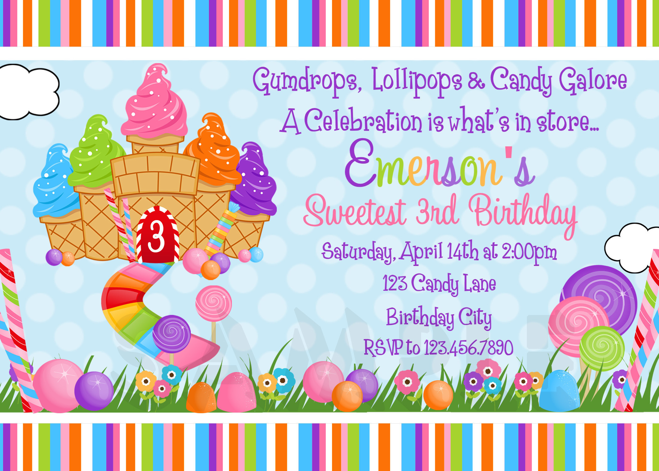 Candyland Birthday Party Invitations
 Candyland Background 35 images