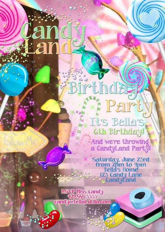 Candyland Birthday Party Invitations
 CandyLand Birthday Party Invitation Candy Land Party