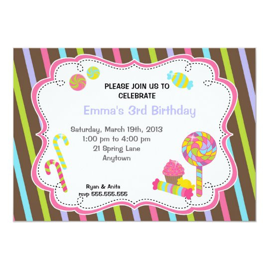 Candyland Birthday Party Invitations
 Candyland Birthday Party Invitations