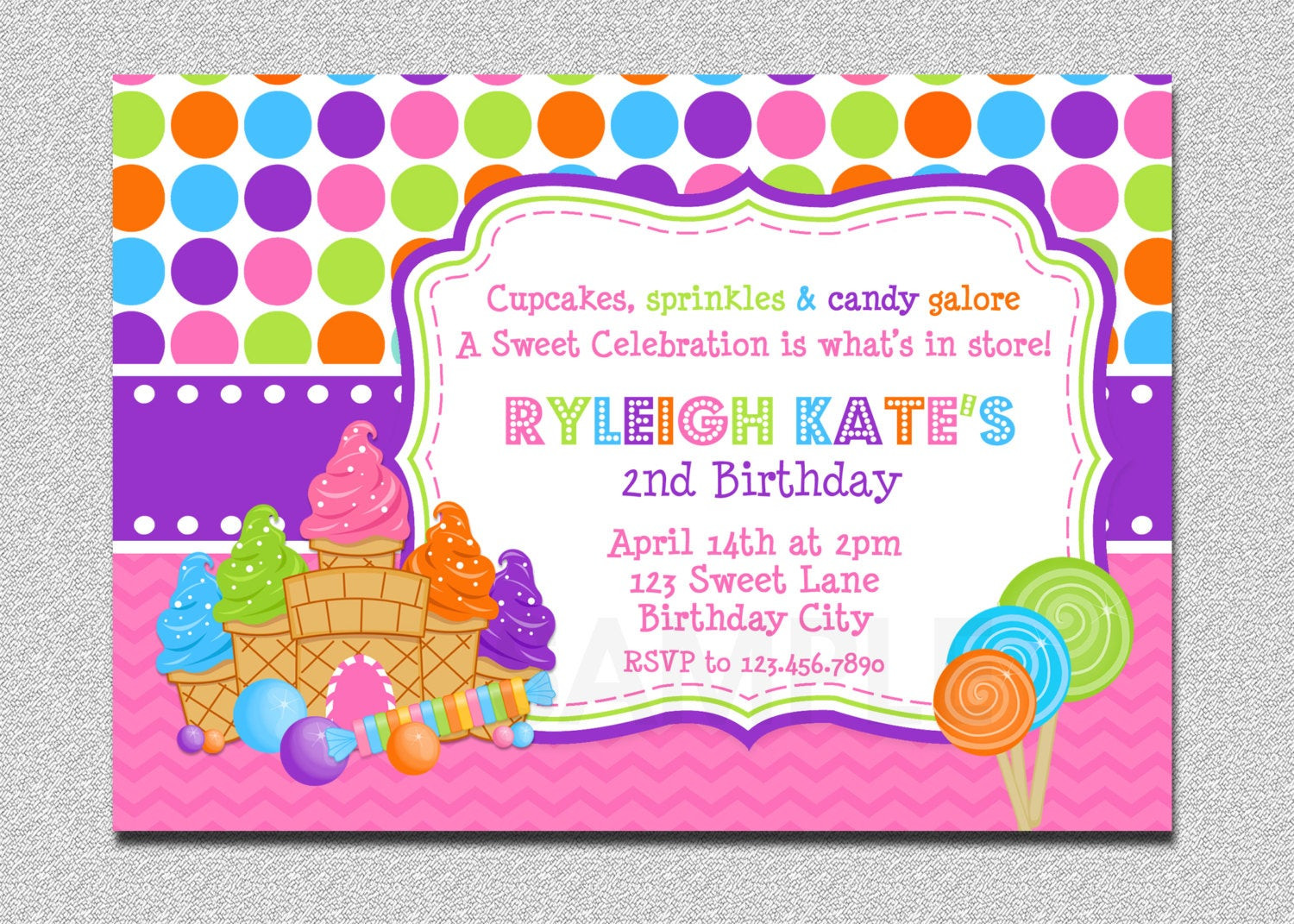 Candyland Birthday Party Invitations
 Candyland Birthday Invitation Sweet Shoppe Candyland Birthday