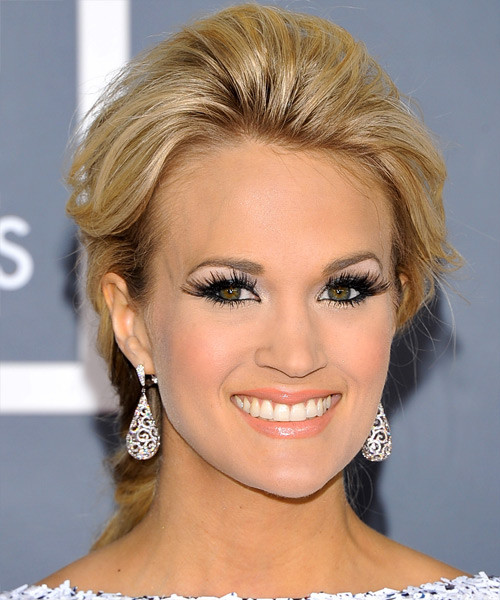 Carrie Underwood Updo Hairstyle
 Carrie Underwood Long Straight Formal Updo Hairstyle