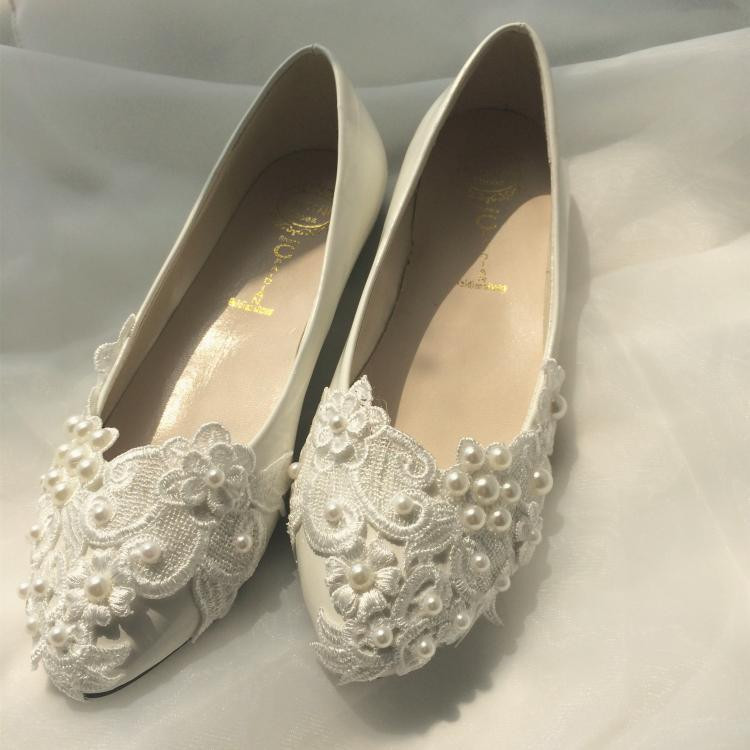 Casual Wedding Shoes
 EUR Size 35 40 Casual Flat Ballet Women Red Bridal Pearl