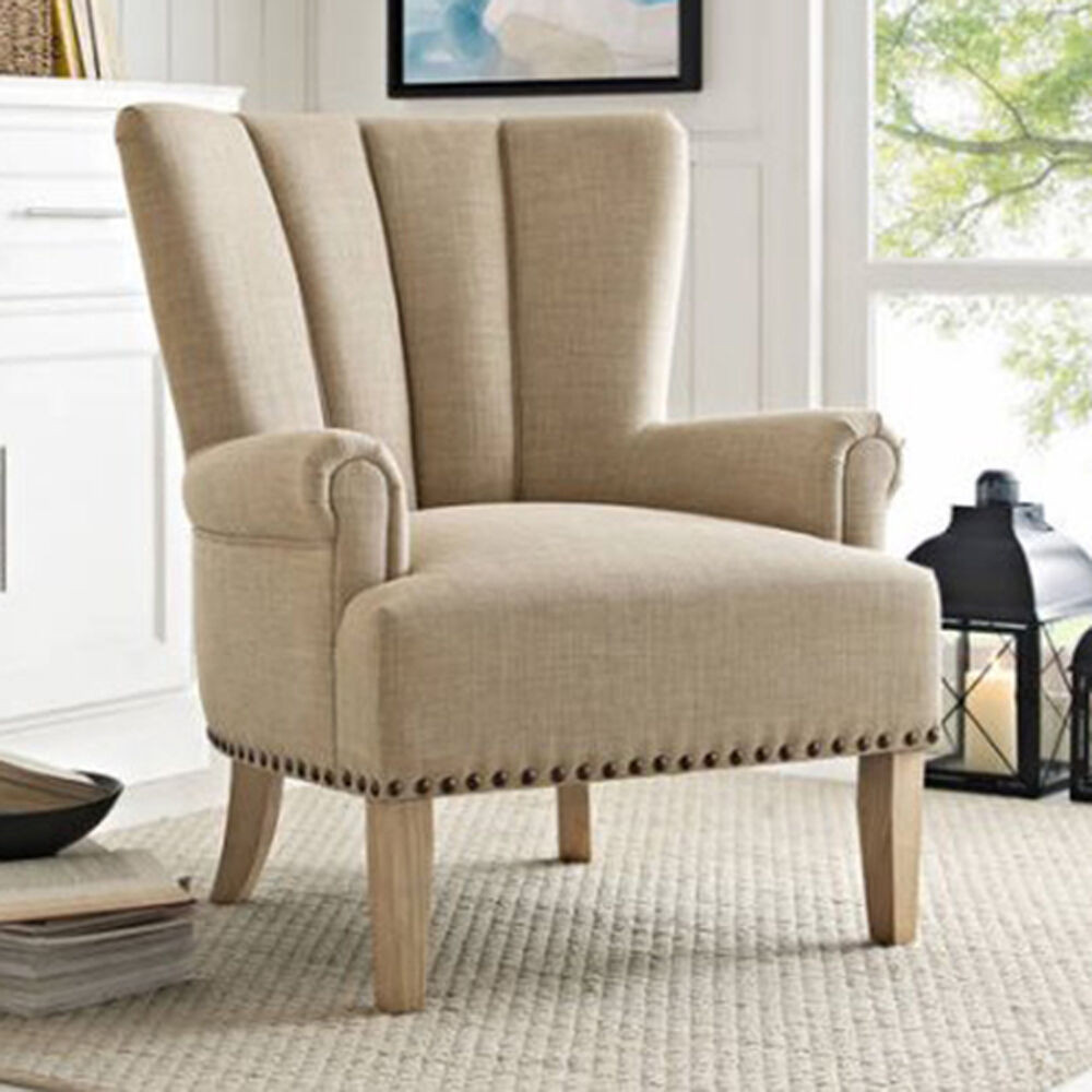 Chairs Living Room
 Chair Accent Upholstered Beige Living Room Furniture Seat