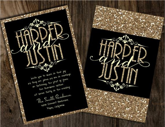 Champagne Wedding Invitations
 Black and gold wedding invitation black and champagne