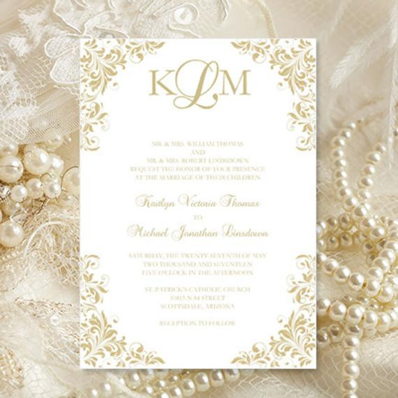 Champagne Wedding Invitations
 Champagne Wedding Invitations Kaitlyn Printable