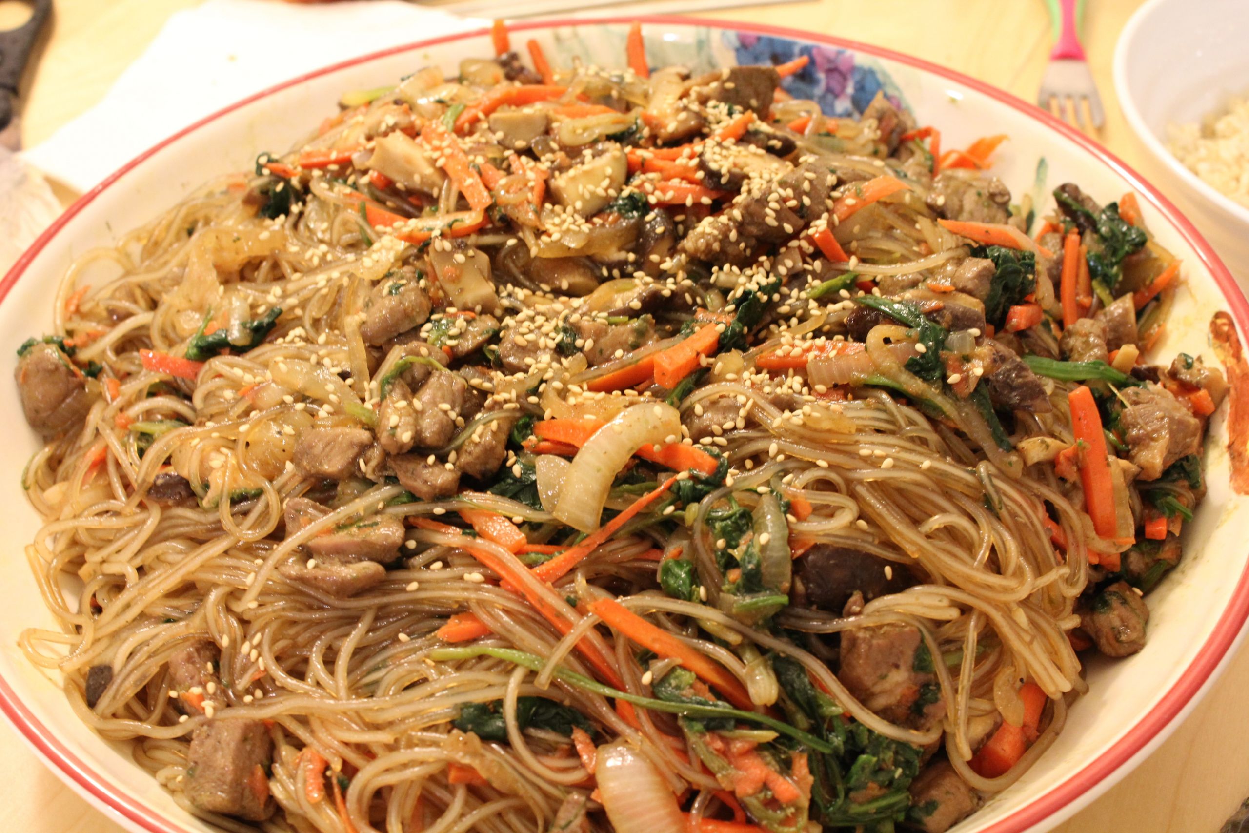 Chap Chae Noodles
 Korean Food Chap Chae noodles • Hip Foo Mom