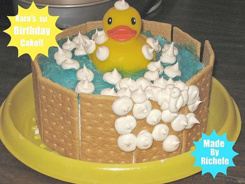 Cheap Birthday Cakes
 Duckie in a Tub First Birthday Cake