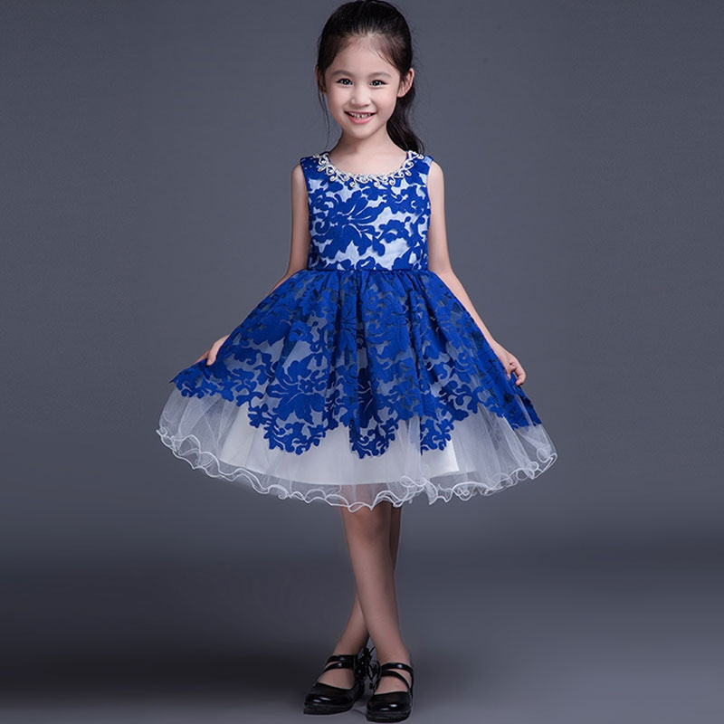 Cheap Party Dresses For Kids
 Red Royal Blue Black Lace Flower Girls Dresses for Wedding