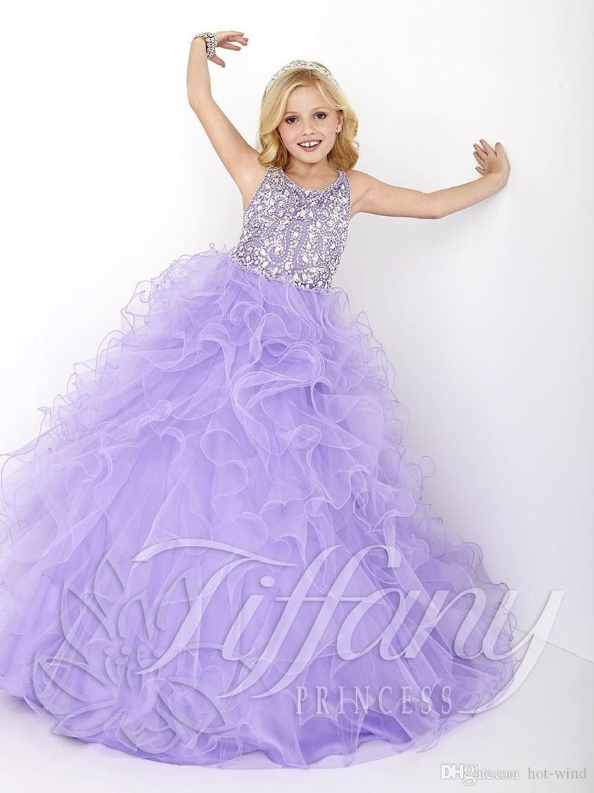 Cheap Party Dresses For Kids
 New 2016 Cheap Little Girls Pageant Dresses Lilac Organza