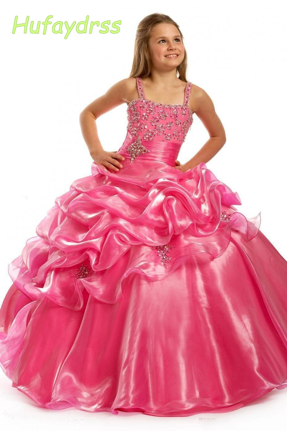Cheap Party Dresses For Kids
 Real Kids Organza Evening Party Crystal Beading