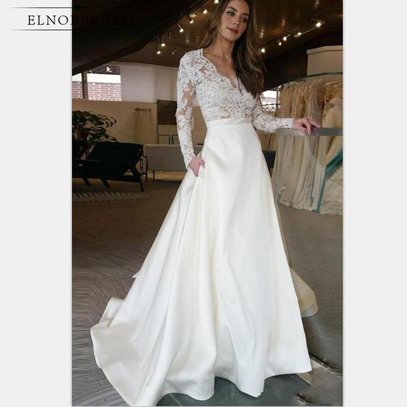 Cheap Wedding Dresses With Sleeves
 Elegant Long Sleeves Wedding Dresses 2019 Vestidos De