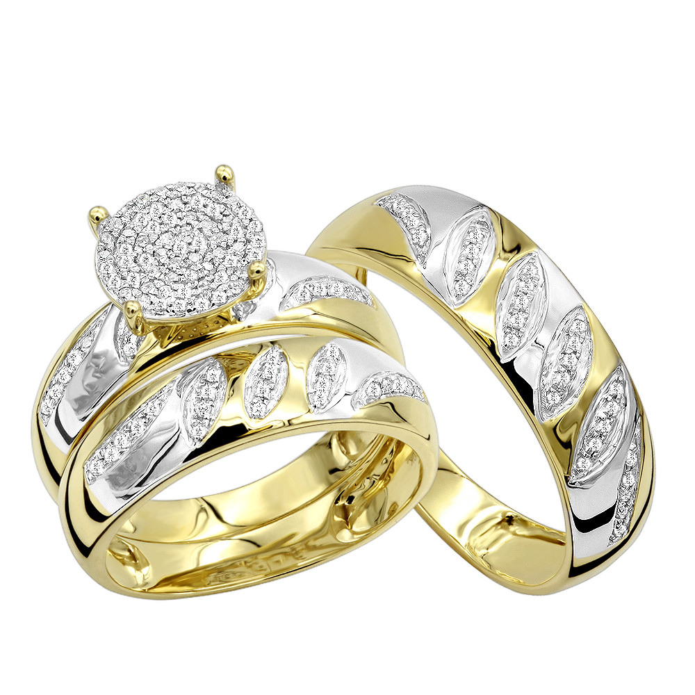 Cheap Wedding Ring Sets His And Hers
 Cheap Engagement Rings and Wedding Band Set in 10K Gold