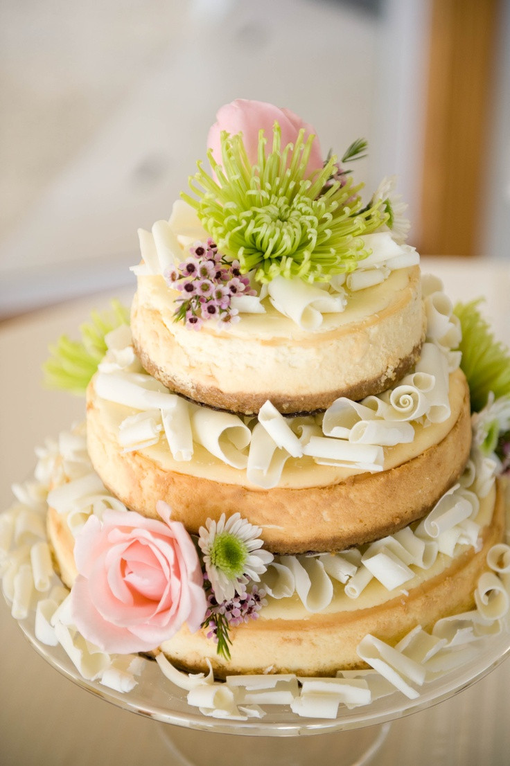Cheesecake Wedding Cakes
 Picture wedding cheesecakes topped with white chocolate