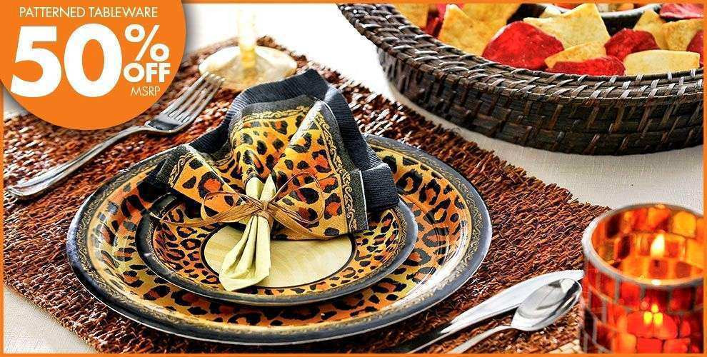 Cheetah Print Birthday Decorations
 Leopard Print Tableware & Explore White Dinnerware Sets