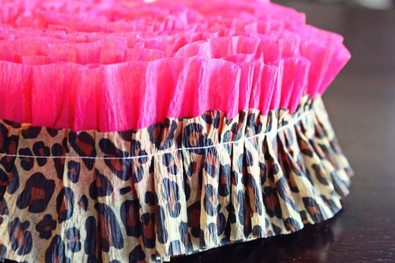 Cheetah Print Birthday Decorations
 Pink & Leopard Cheetah Print Ruffle Garland Ruffled Streamer