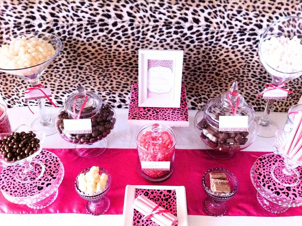 Cheetah Print Birthday Decorations
 Brown & Pink Cheetah Print Birthday Party Ideas