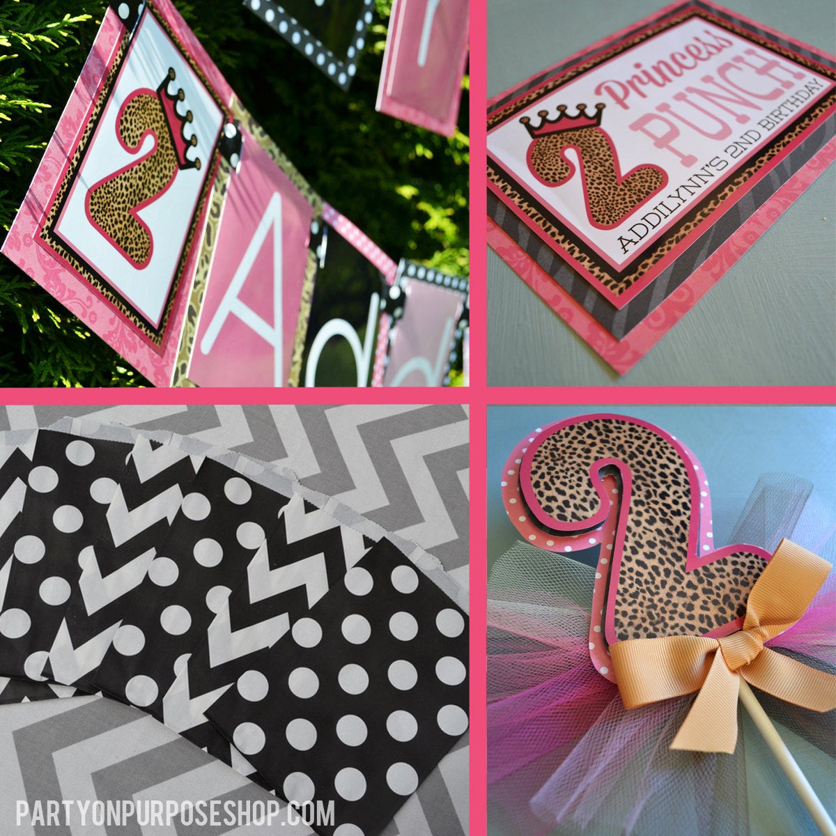 Cheetah Print Birthday Decorations
 Leopard Print Princess Birthday Party Decorations Pink Black