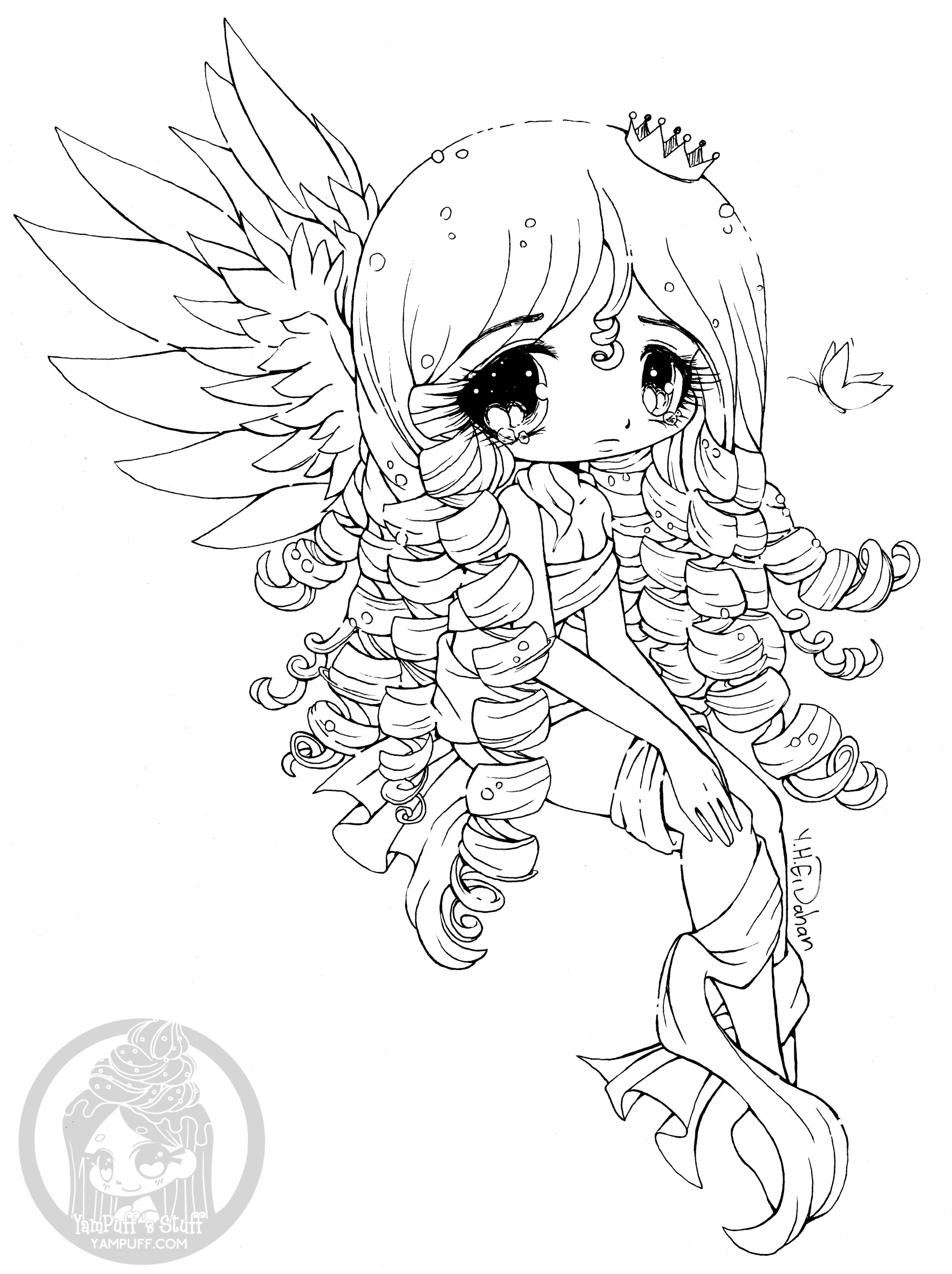 Chibi Girls Playing With Animals Coloring Pages - Coloring Pages