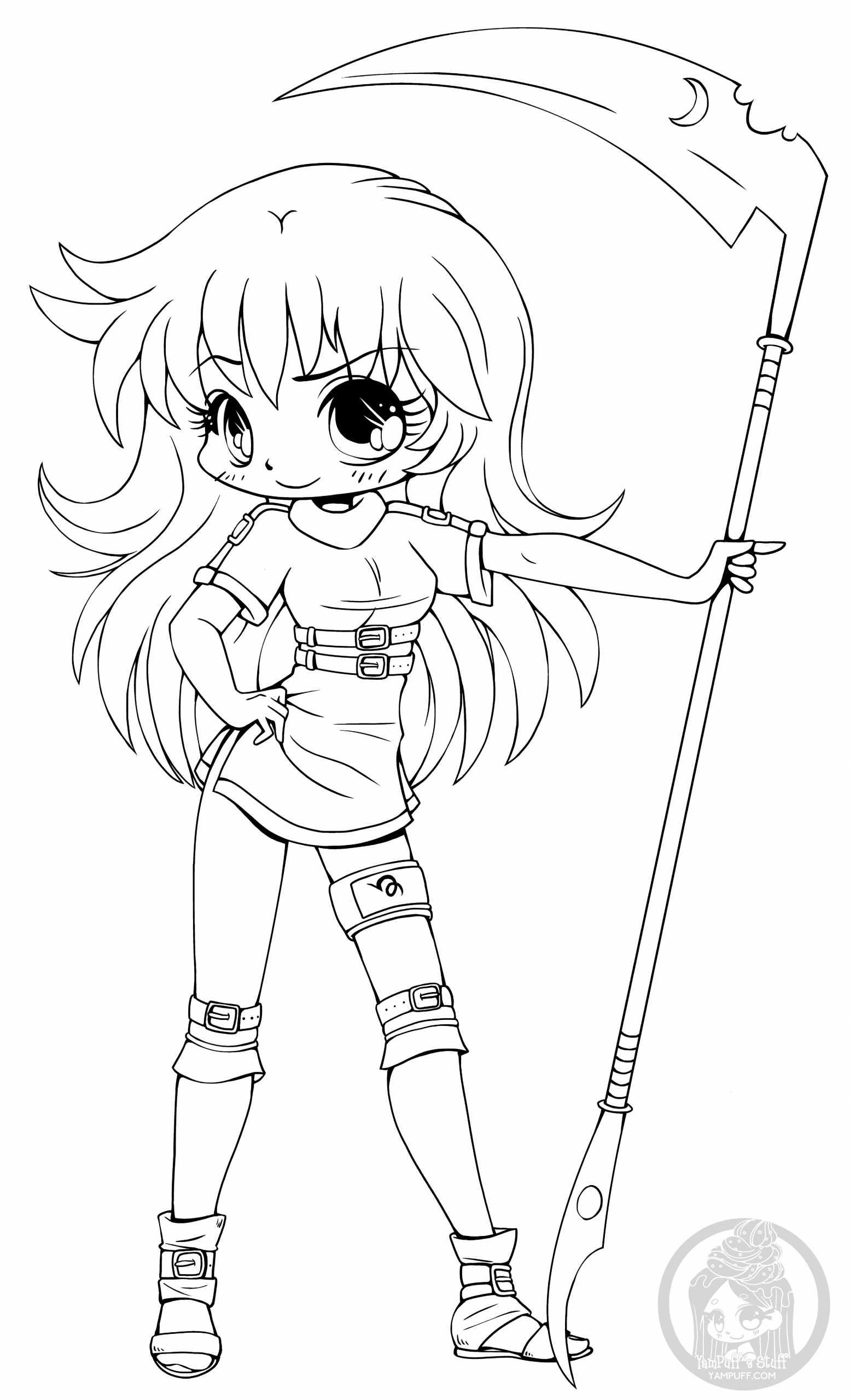Anime Chibi Girl Coloring Pages For Girls Cat - anime girl