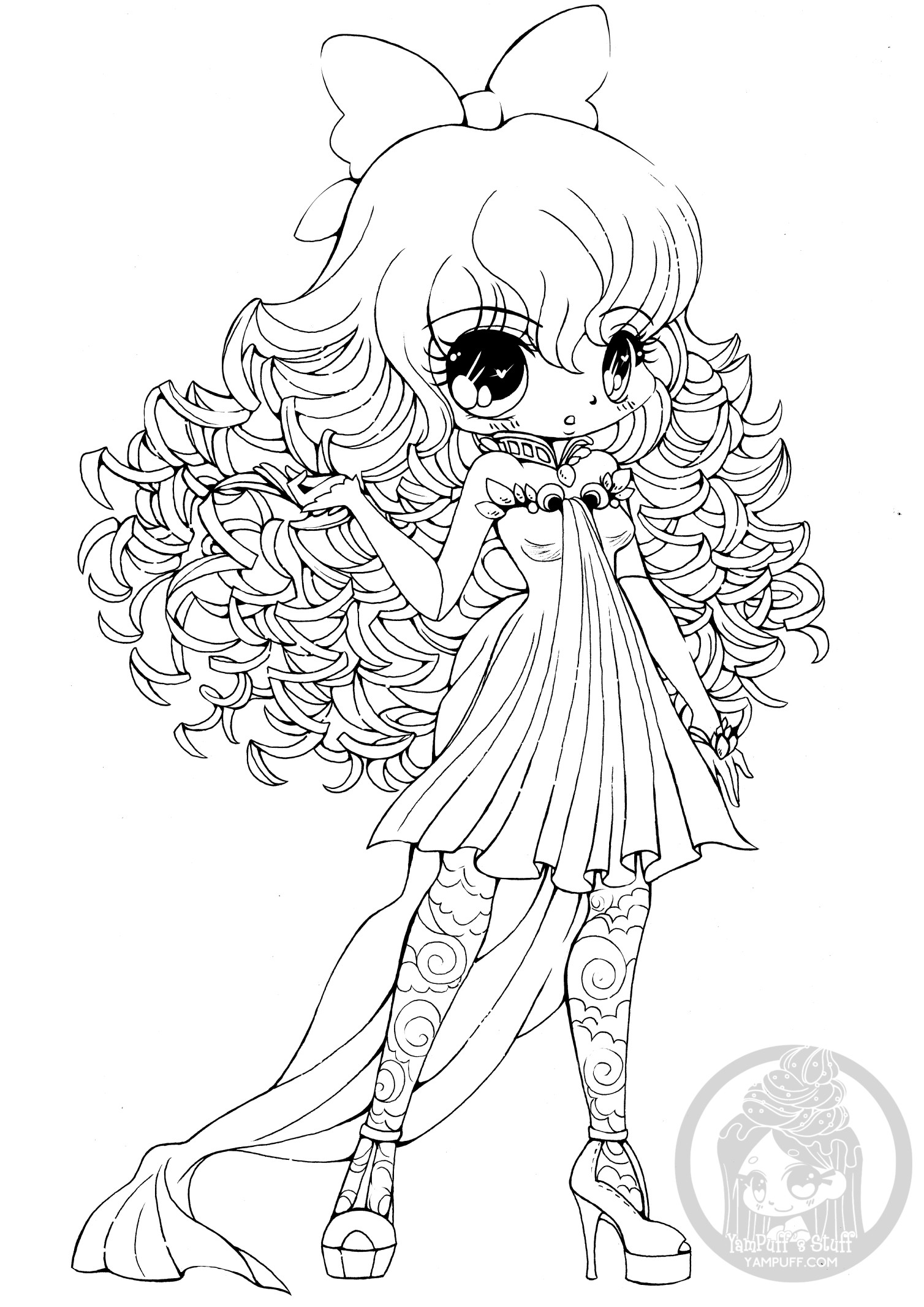 chibi girls coloring pages