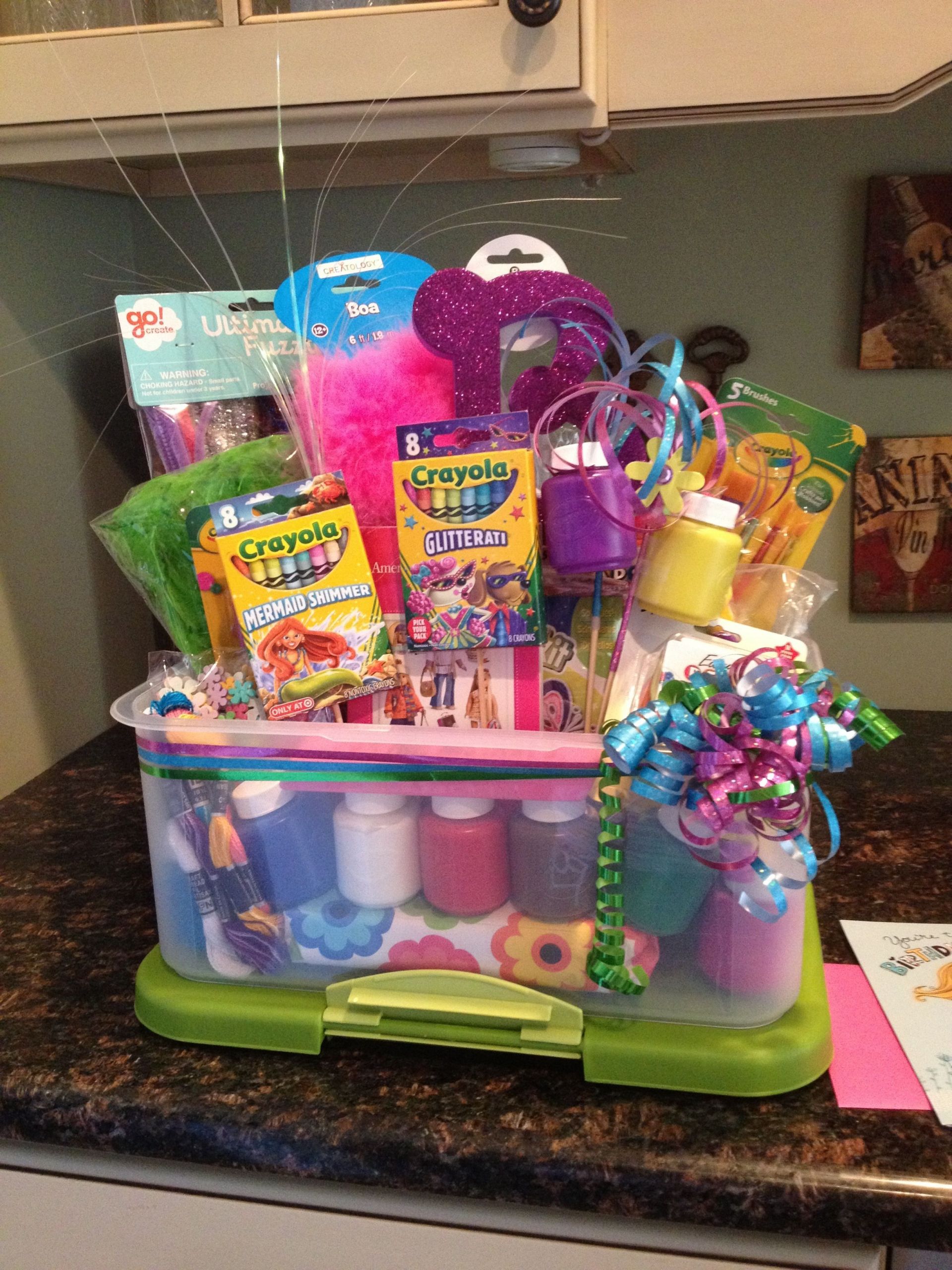 Child Birthday Gift Basket
 Arts and crafts birthday t