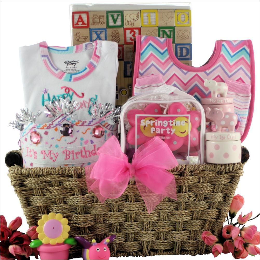 Child Birthday Gift Basket
 Baby s 1st Birthday Basket Girl