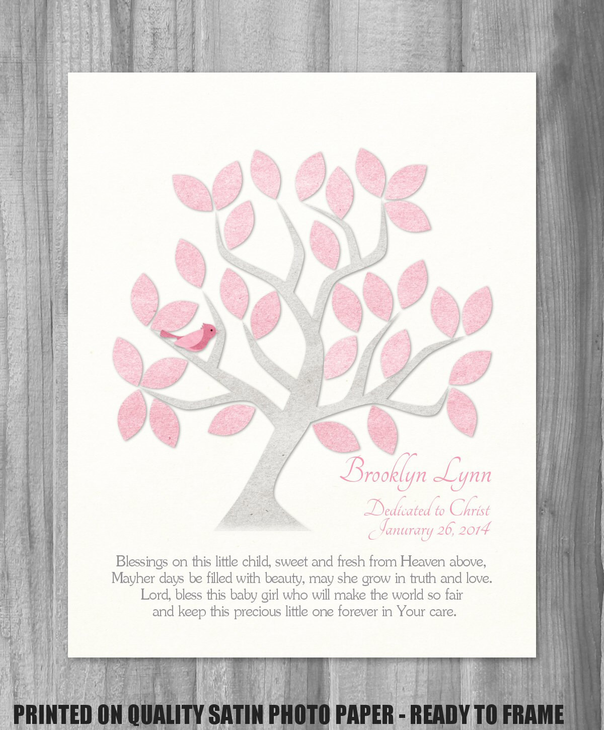 Child Dedication Gift
 Dedication Gift Baby Girl Baptism Canvas Print Blessing Quote