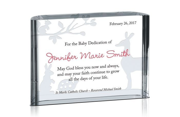 Child Dedication Gift
 Blessings on Dedication Gift Plaque Crystal Central