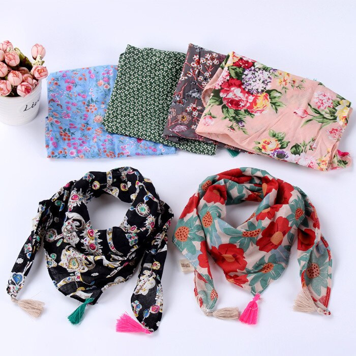 Child Fashion Scarf
 cotton scarf kids 2016 fall fashion girls floral triangle
