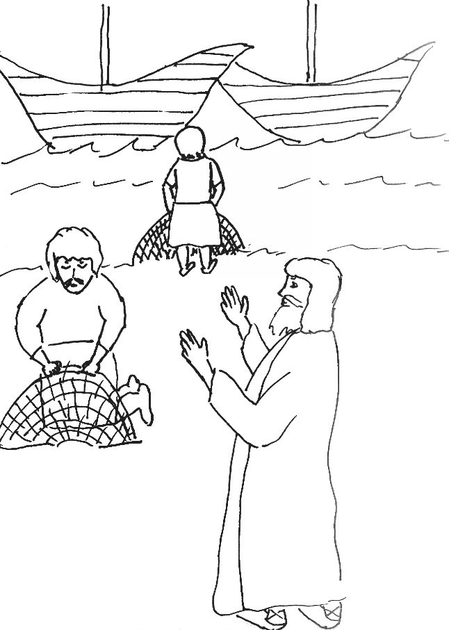 Children Bible Stories Coloring Pages
 Bible Story Coloring Page for Jesus Chooses His Disciples