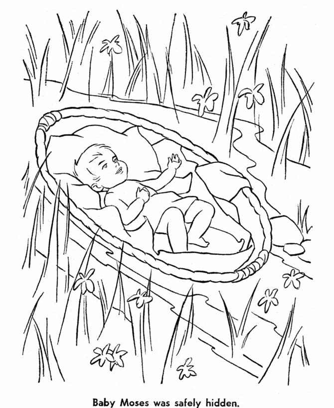 Children Bible Stories Coloring Pages
 Bible Story characters Coloring Page Sheets Baby Moses