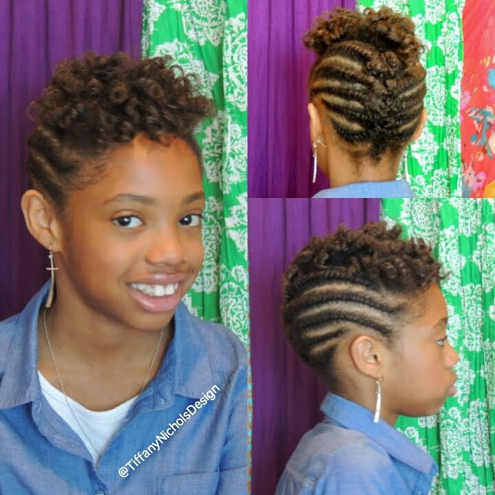 Children Natural Hairstyles
 Roller Set and Flat Twist Updo on Natural Hair Kid