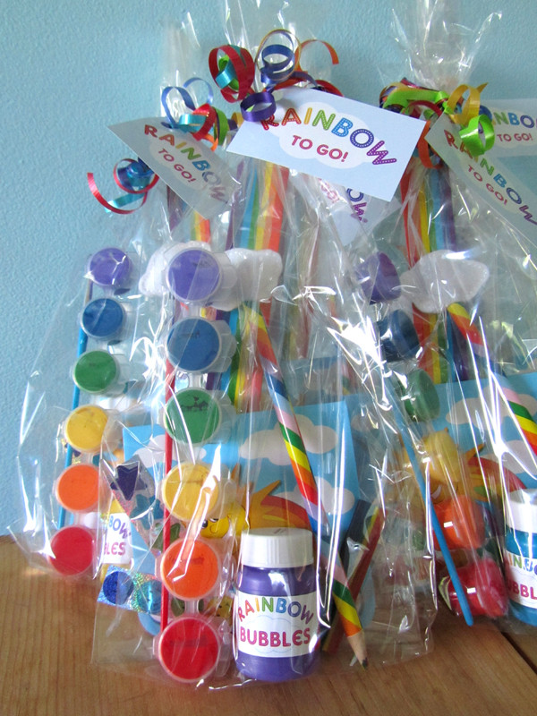 Children Party Favors
 from house to home Rainbow Birthday Party