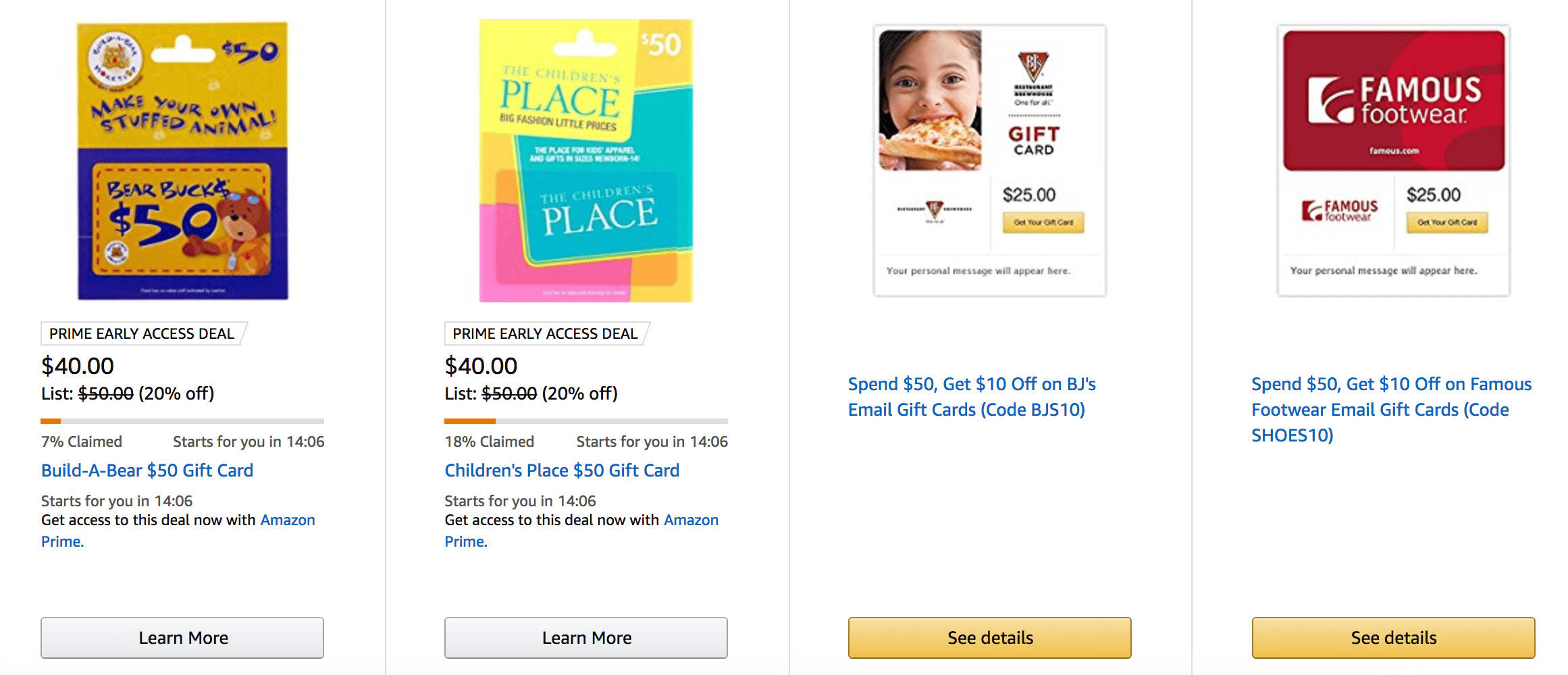 Children Place Gift Card Balance
 [Ended] Amazon Gift Card Deals $50 Children s Place