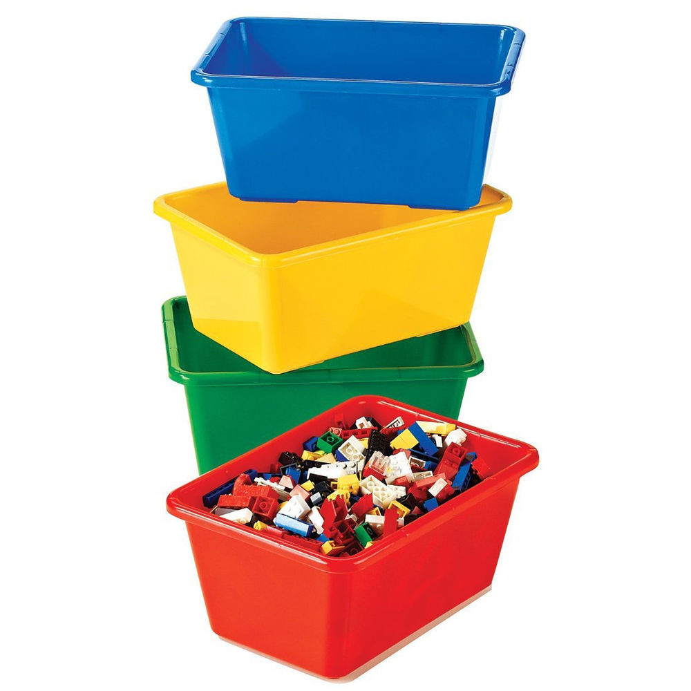 Children Storage Bin
 Kids Small Plastic Bin 4pc Set Toy Book Storage Closet