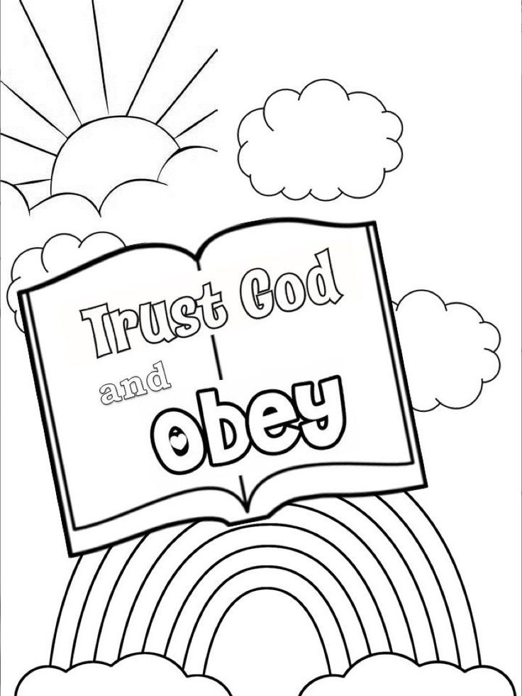 Children Sunday School Coloring Pages
 Trust and obey coloring page