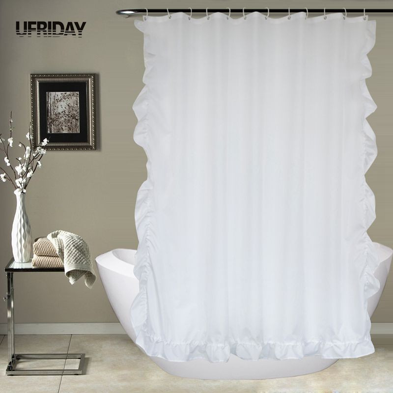Children'S Bathroom Shower Curtains
 UFRIDAY White Lace Shower Curtain Bath Curtain for