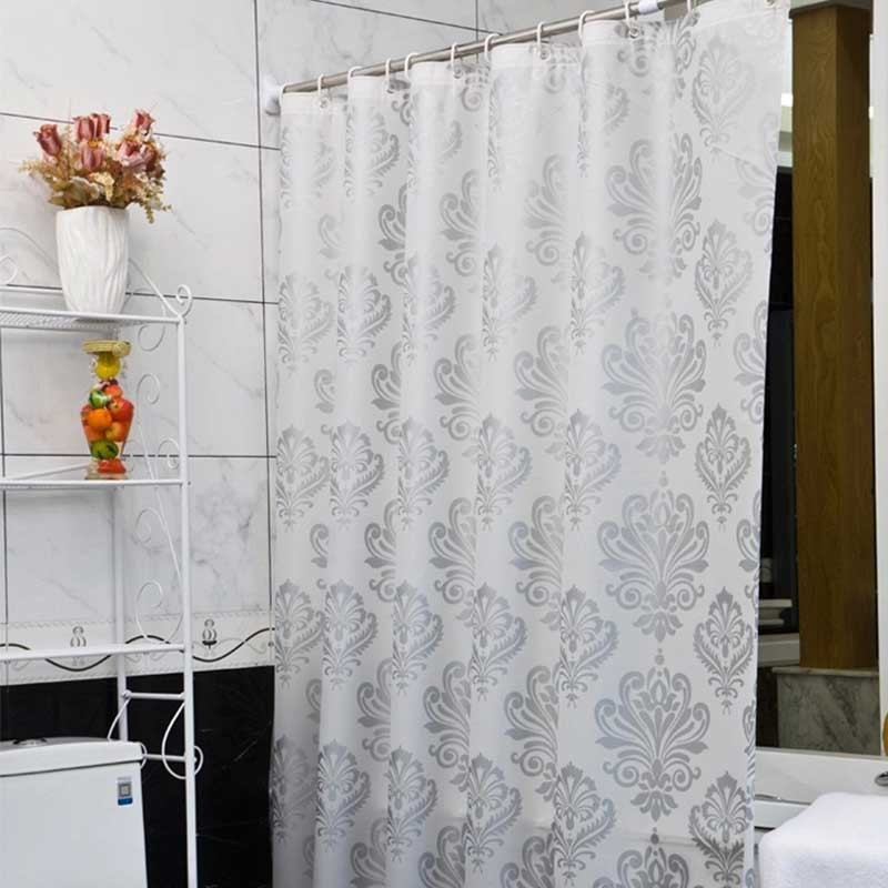 Children'S Bathroom Shower Curtains
 PEVA Fabric Shower Curtain with Hooks Waterproof Plastic