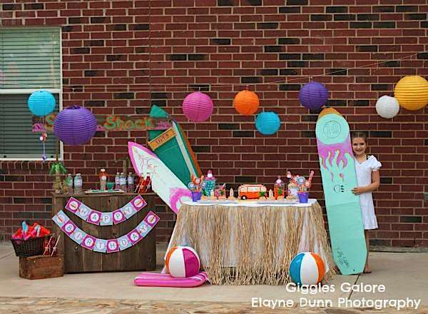 Children'S Beach Party Ideas
 Kara s Party Ideas Hang 10 Retro Surf Girl Boy Beach