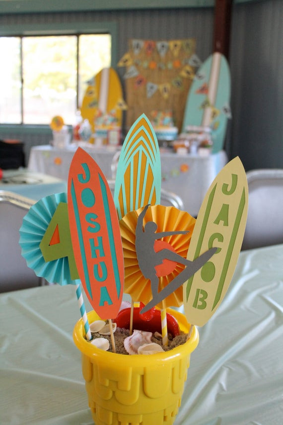 Children'S Beach Party Ideas
 beach party centerpiece surfer party centerpiece teen