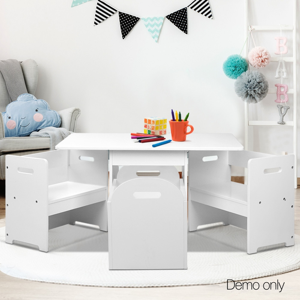 Children'S Table With Storage
 Buy Now Kids Table and 2 Chair Set Study Desk Dining