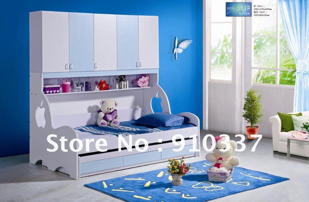 Childrens Beds With Underbed Storage
 MDF Panels Kids Bed Twin Full Bunk Bed with Underbed