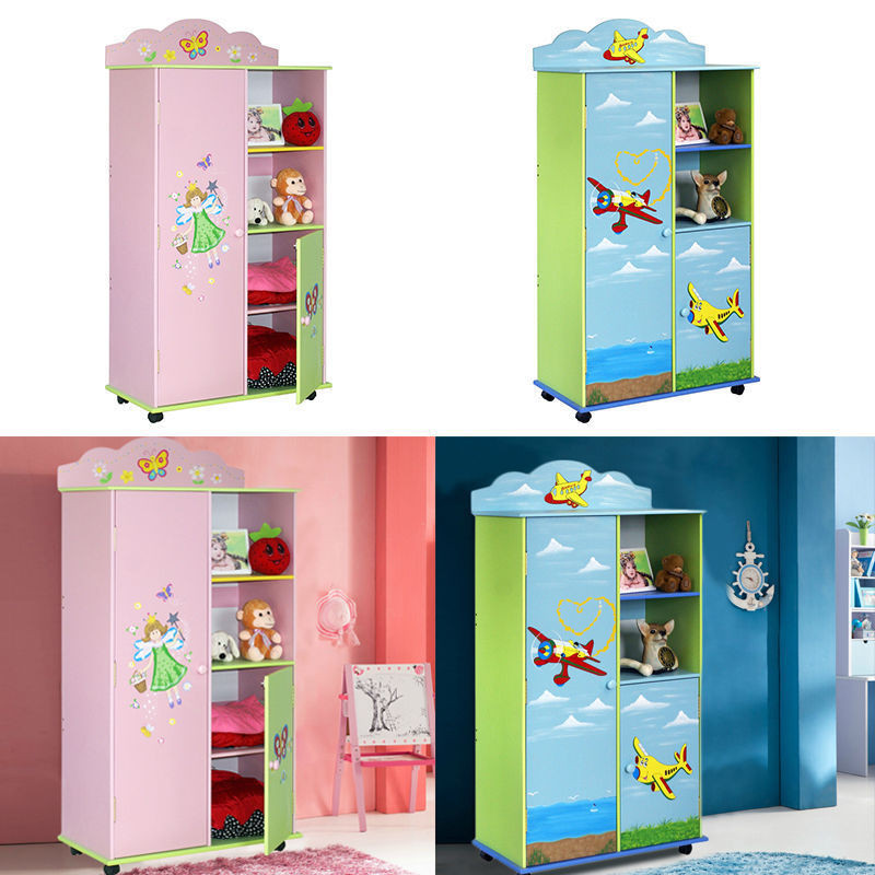 Childrens Storage Cabinet
 CHILDREN KIDS PINK BLUE STORAGE CABINET MEDIUM WARDROBE