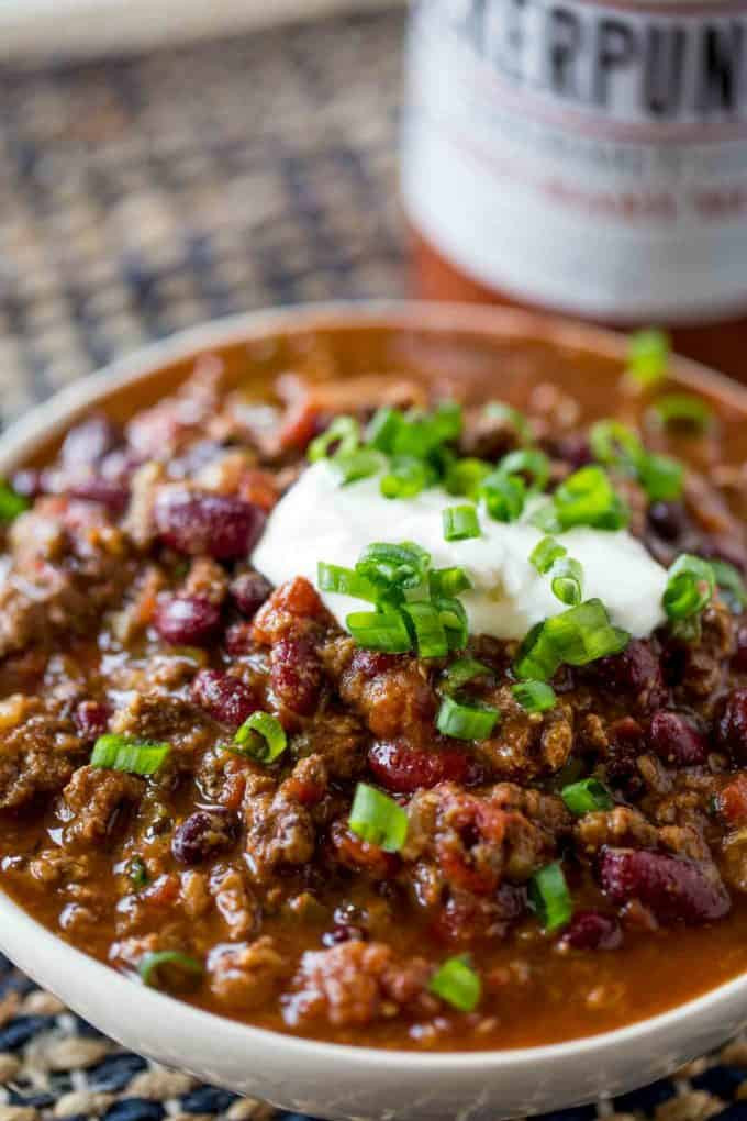 Chili Recipe Beef
 Slow Cooker Beef Chili Dinner then Dessert