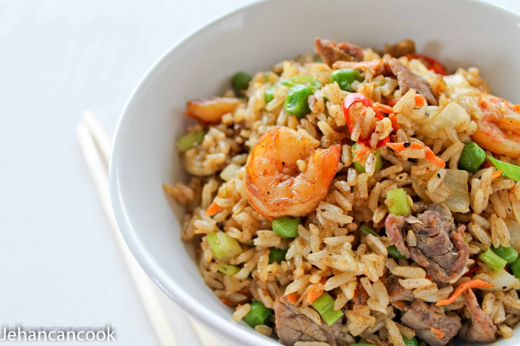 Chinese Beef Fried Rice
 Beef and Shrimp Fried Rice Jehan Can Cook