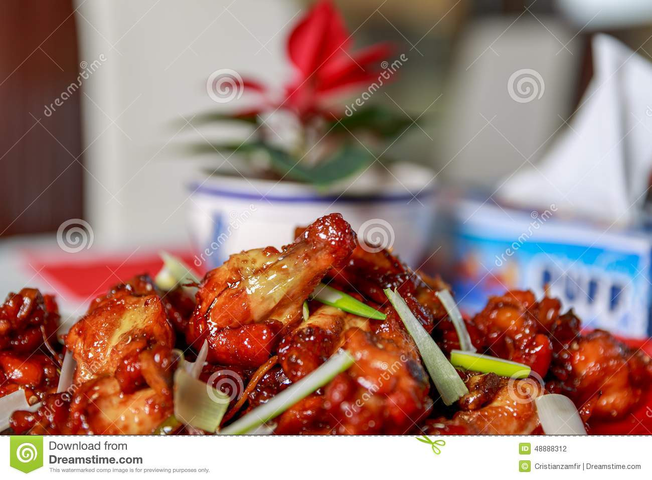 Chinese Chicken Wings Calories
 Caramelized Asian Chicken Wings With Selective Focus Stock