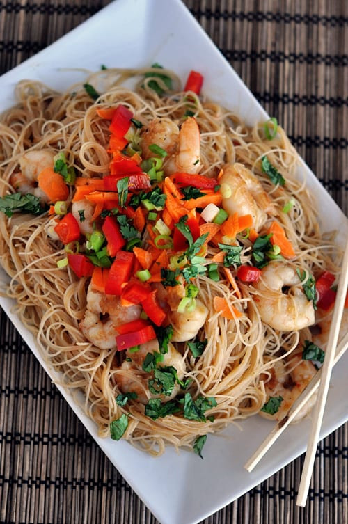 Chinese Noodles With Shrimp
 Hoisin Rice Noodles with Shrimp