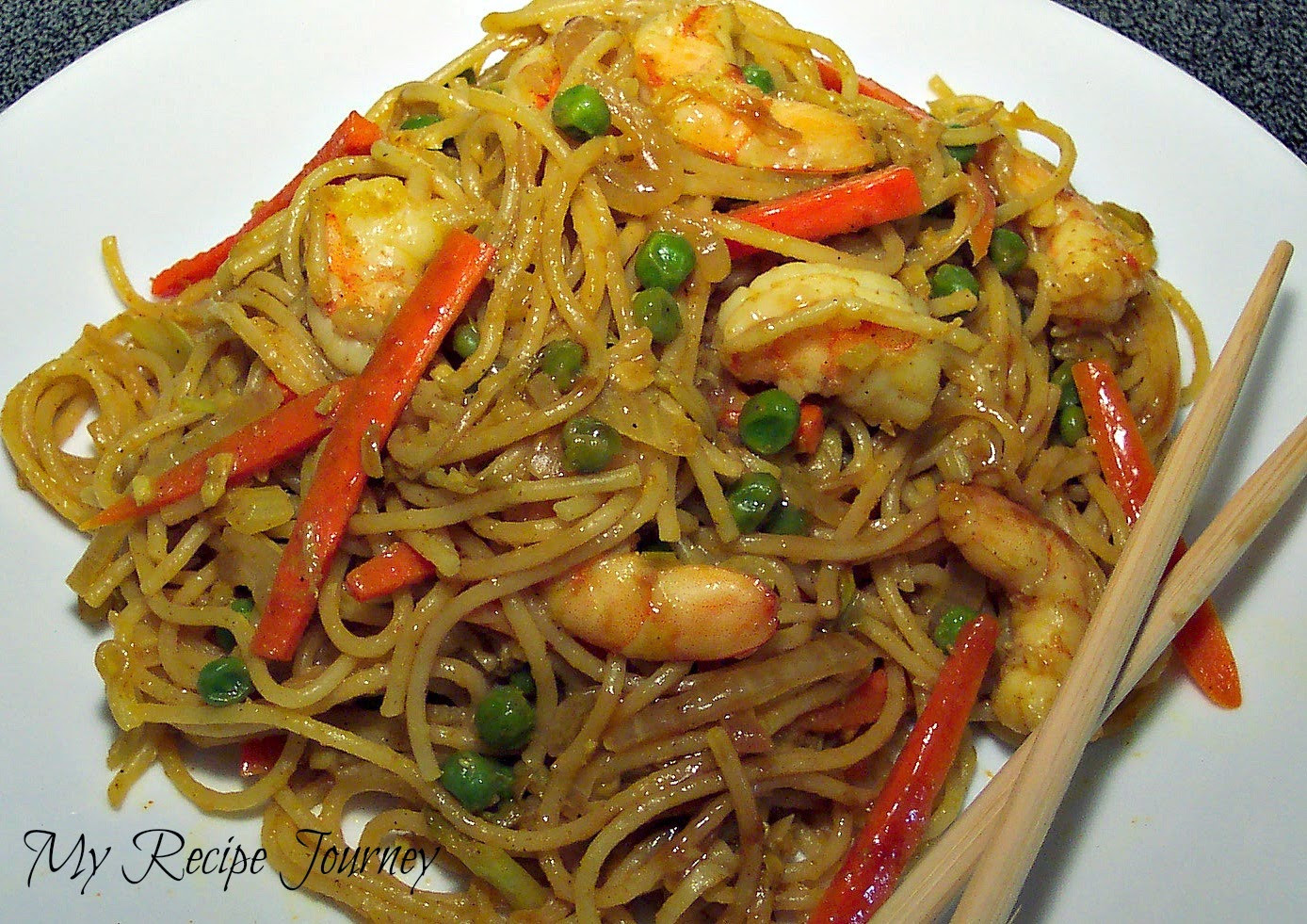 Chinese Noodles With Shrimp
 My Recipe Journey Singapore Noodles with Shrimp